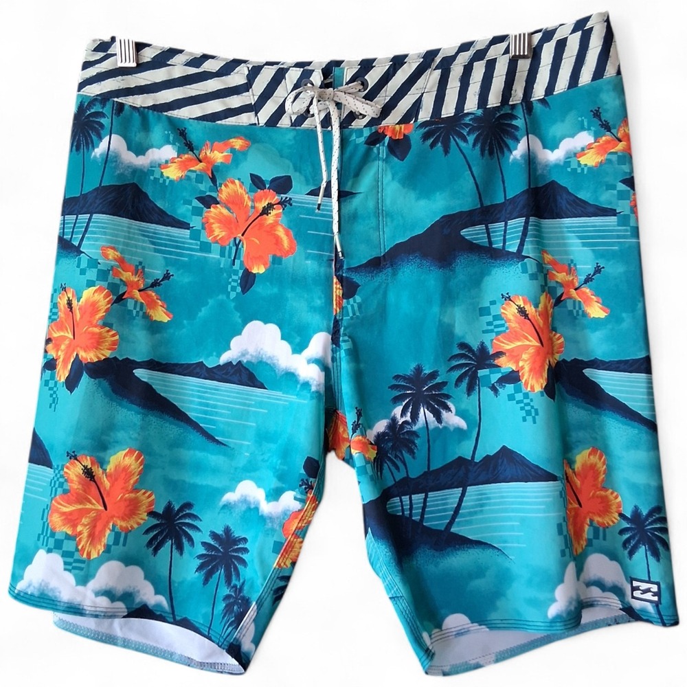 BILLABONG Airlite‎ Recycler Sundays Board Shorts Men's 34 Swim Trunks Hawaii